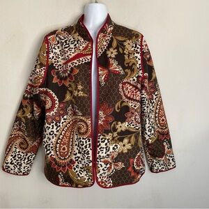 Alfred Dunner Multicolor Paisley Floral Animal Print Women's Suit Jacket size 8